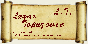 Lazar Topuzović vizit kartica